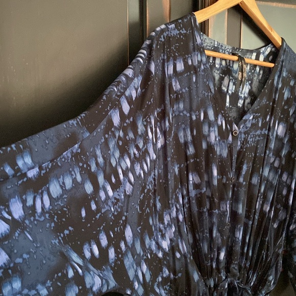 3X Melissa McCarthy Rhythm Blues Maxi Dress with Drawstring Tie Belt - Picture 8 of 17